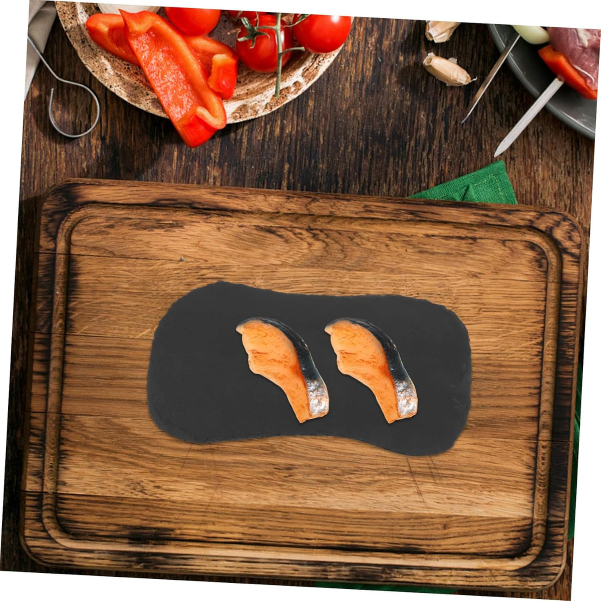 2PCS Beavorty Artificial Fake Salmon Toy Fake Sashimi Salmon Fish Slice Artificial Sashimi decoraciones para uas