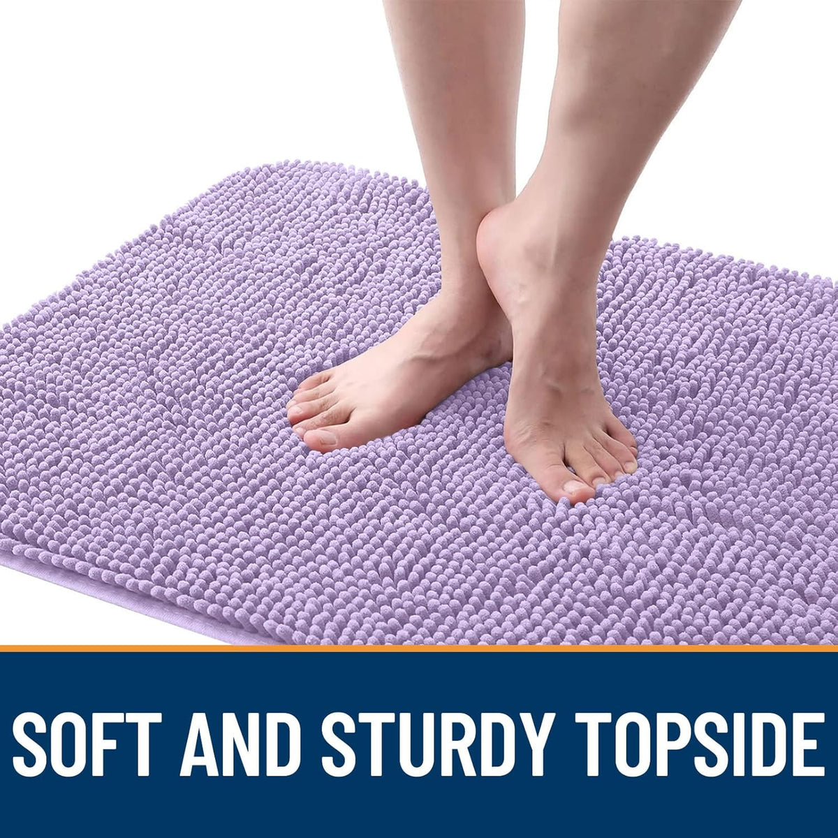 OLANLY Dog Door Mat - Absorbent Non-Slip Washable Chenille Mat for Muddy Paws | 24x16, Lavender