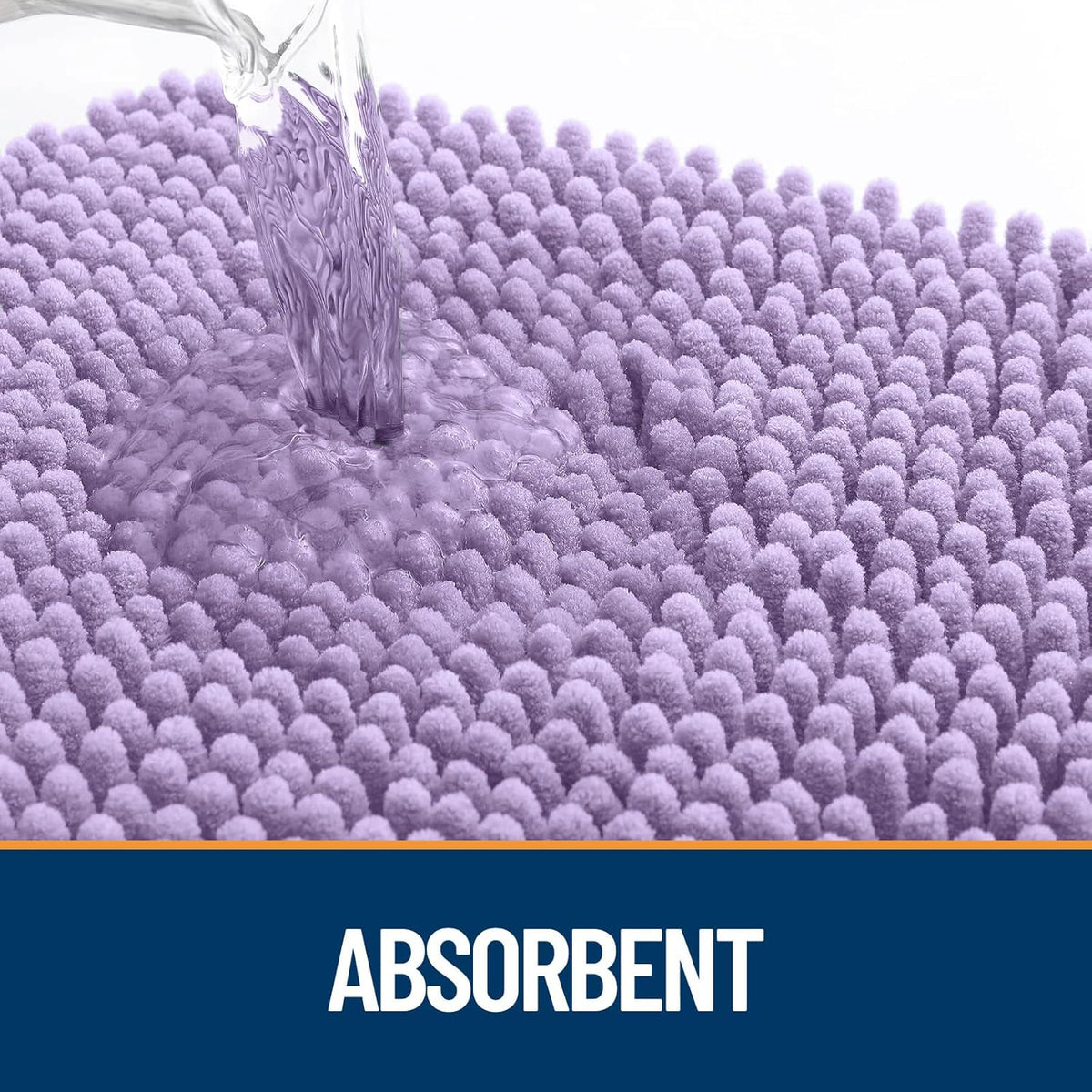 OLANLY Dog Door Mat - Absorbent Non-Slip Washable Chenille Mat for Muddy Paws | 24x16, Lavender