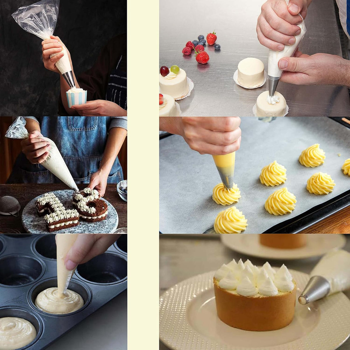 Skiennix Piping Bags - 18 Inch Disposable Pastry Bags | 100 Pack for Cake & Cookie Decorating