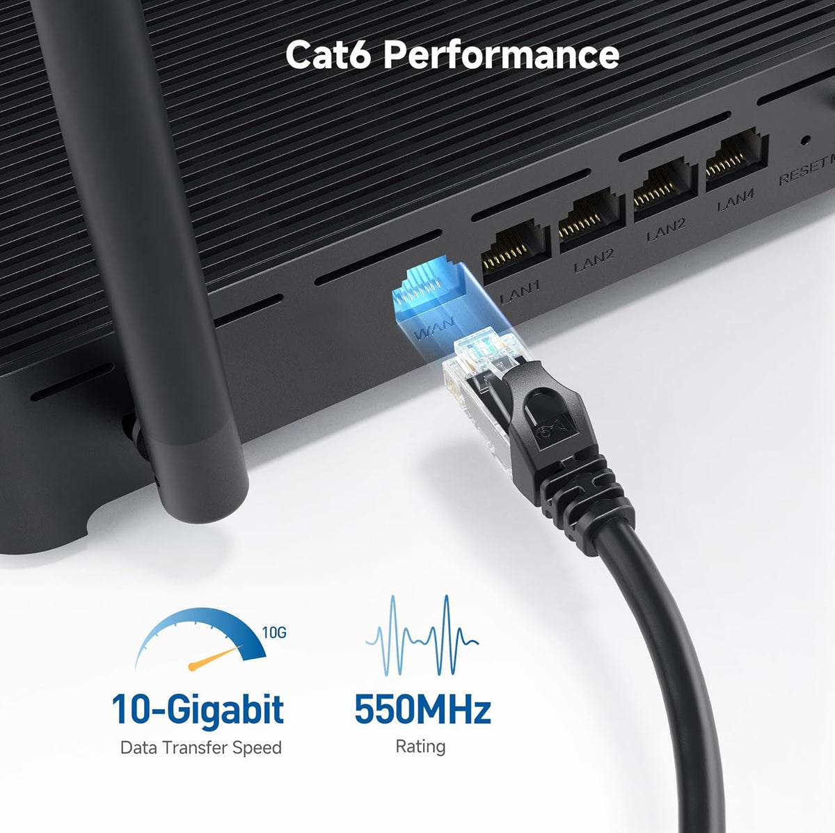 10Gbps 10-Pack 6 5ft, 6 Cat6 Cable Matters Snagless Cat Ethernet Cable - Cat Cable, Cord, Ethernet Cord, Black