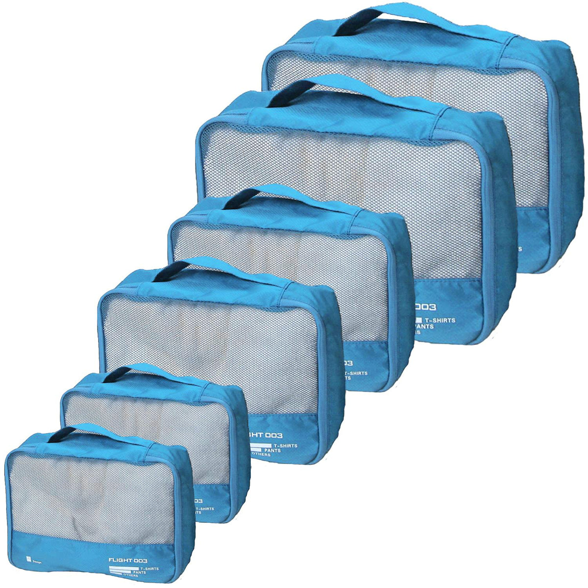 Packing Cubes Set Travel Luggage Organizers Suitcase Lightweight Accessories (Sky Blue)
