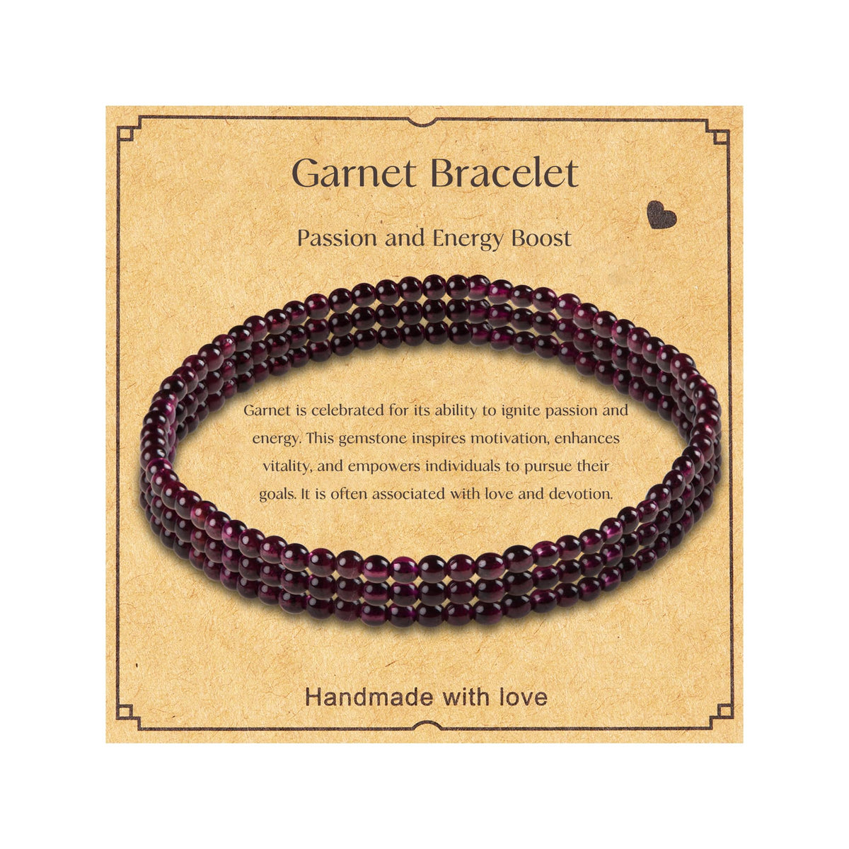 BaronCara Garnet Healing Crystal Bracelet - Chakra Blessing & Protection Jewelry for Women - multi-layer bracelet