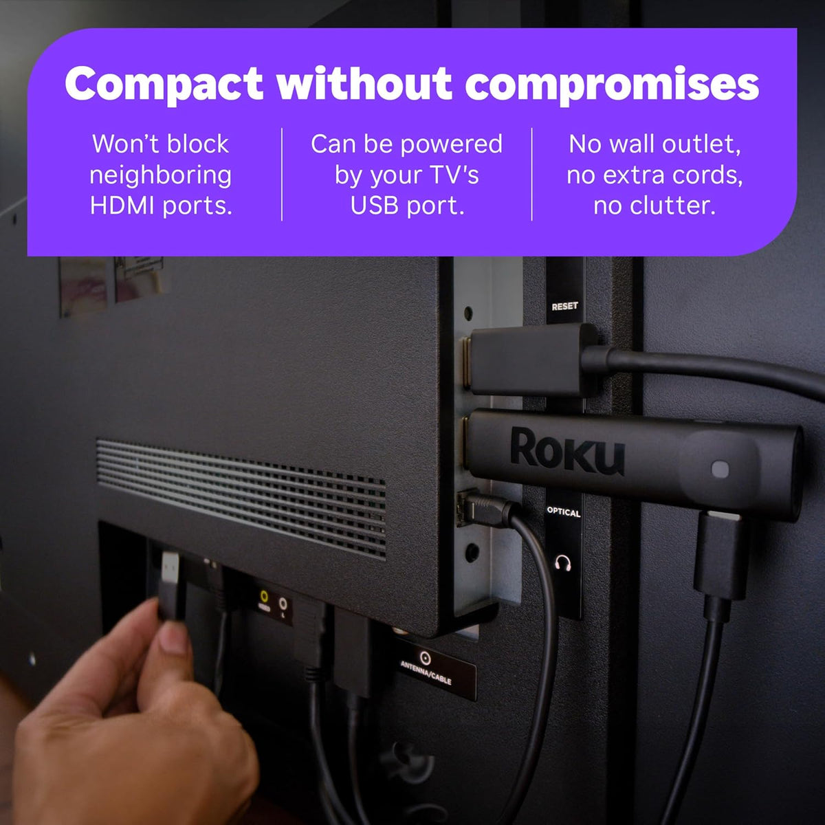 Roku 4K Streaming Stick Plus - & HDR Streaming Device for TV with Voice Remote - Free & Live TV