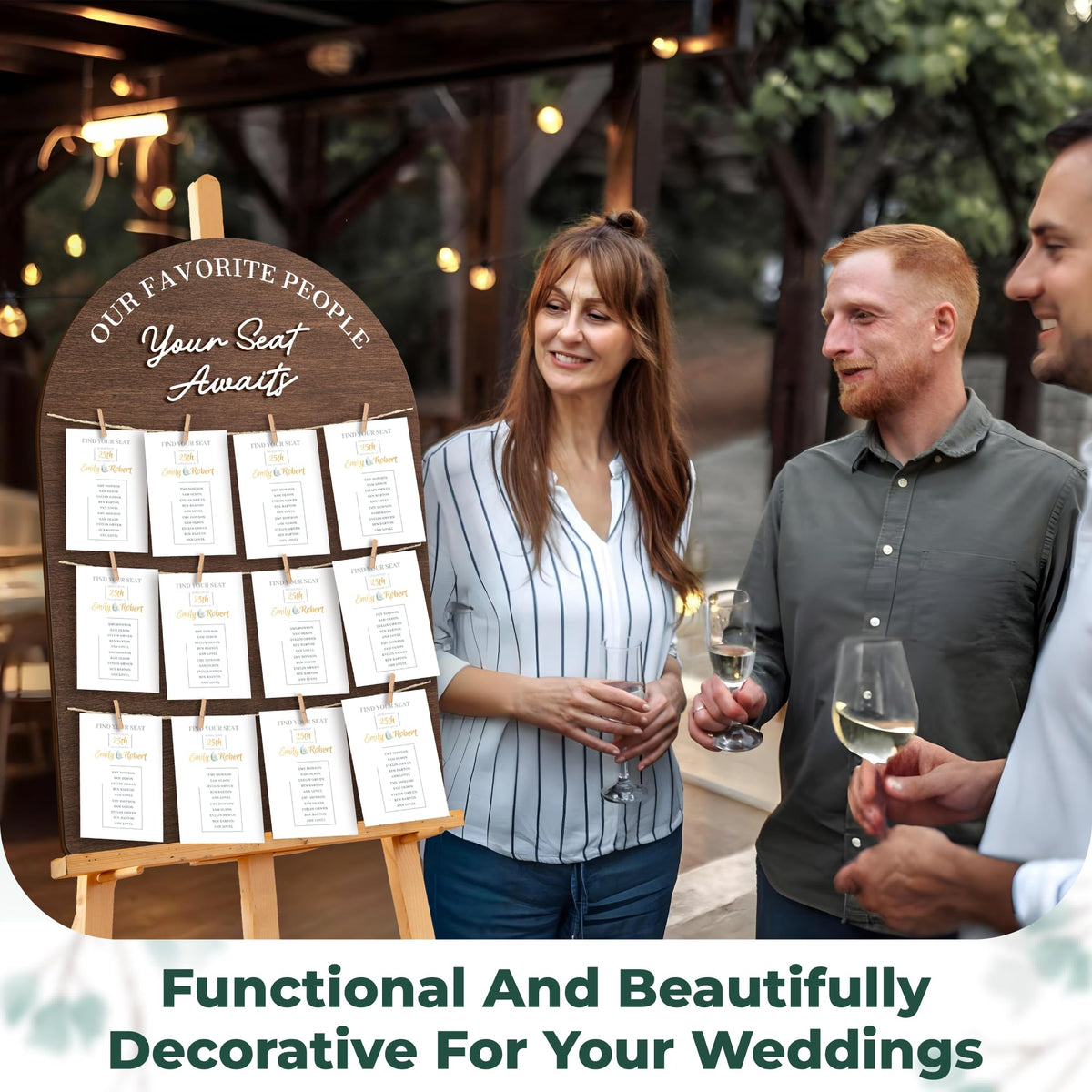 STOFINITY Wedding Seating Chart Board Display For Wedding Reception Decor - Rustic Seating Chart For Reception Display, Wood Find Your Seat Sign Ideas