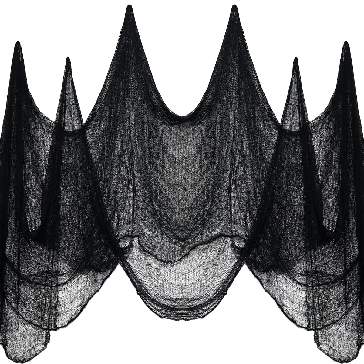 Diteryy Halloween Creepy Cloth 400 x 85 Inch Black Halloween Spooky Fabric with Cobwebs and Spiders Creepy Gauze Cloth Scary for Party Haunted House Decoration Outdoor Entrance