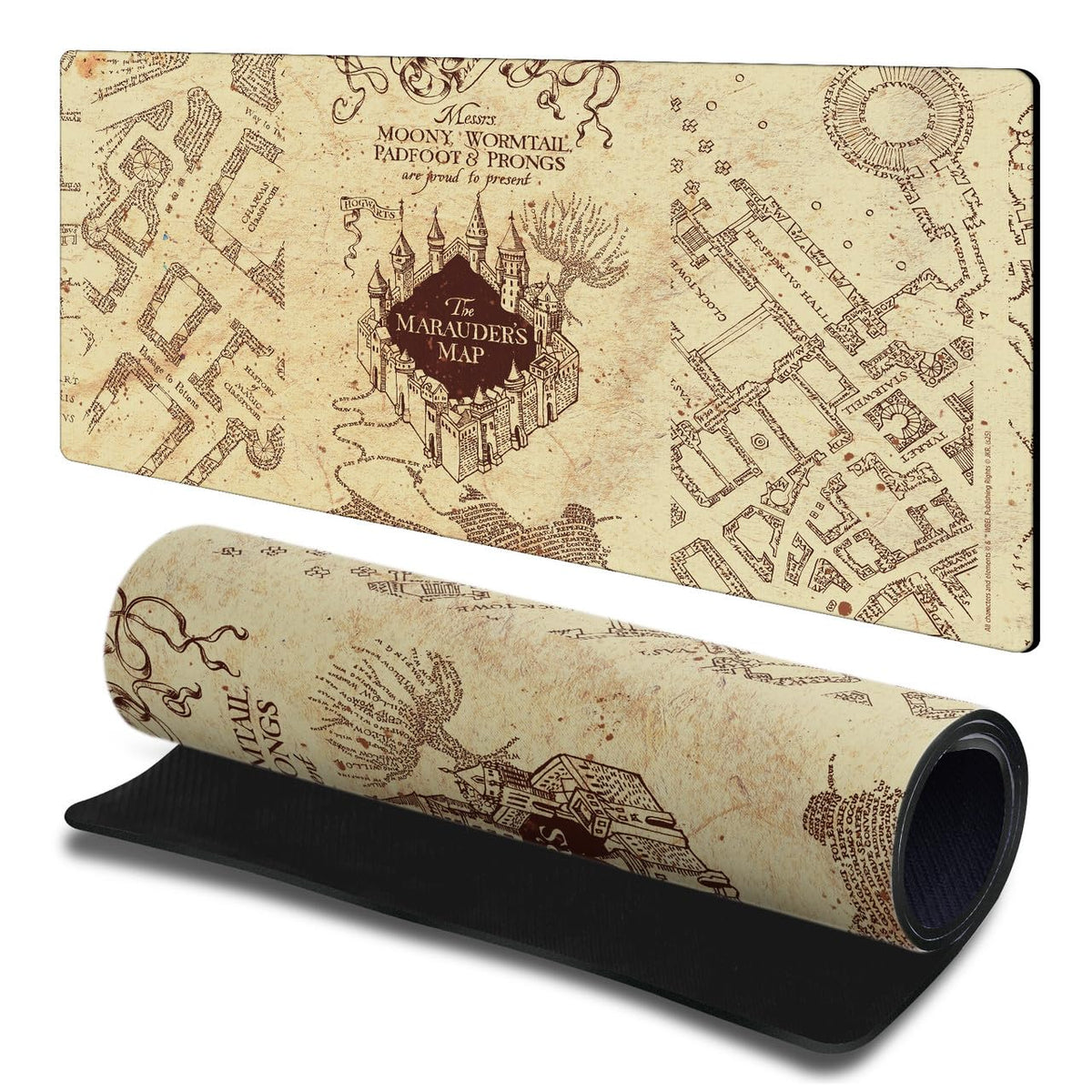 Head Case Designs Officially Licensed Harry Potter The Marauder's Map Graphics 23.62 x 11.81 x 0.12 inches (600 x 300 mm) - L Gaming Office Desk PC Keyboard Mouse Mat Pad