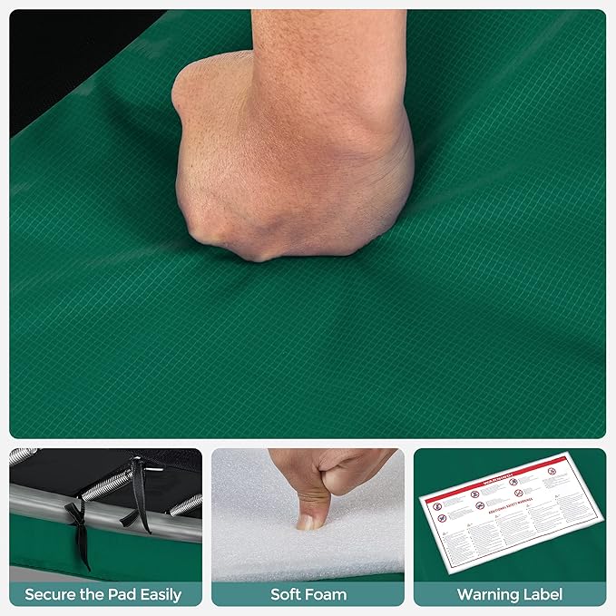 SONGMICS Trampoline Pad, 8ft 10ft 12ft 14ft 15ft Replacement Trampoline Safety Pad, Spring Cover