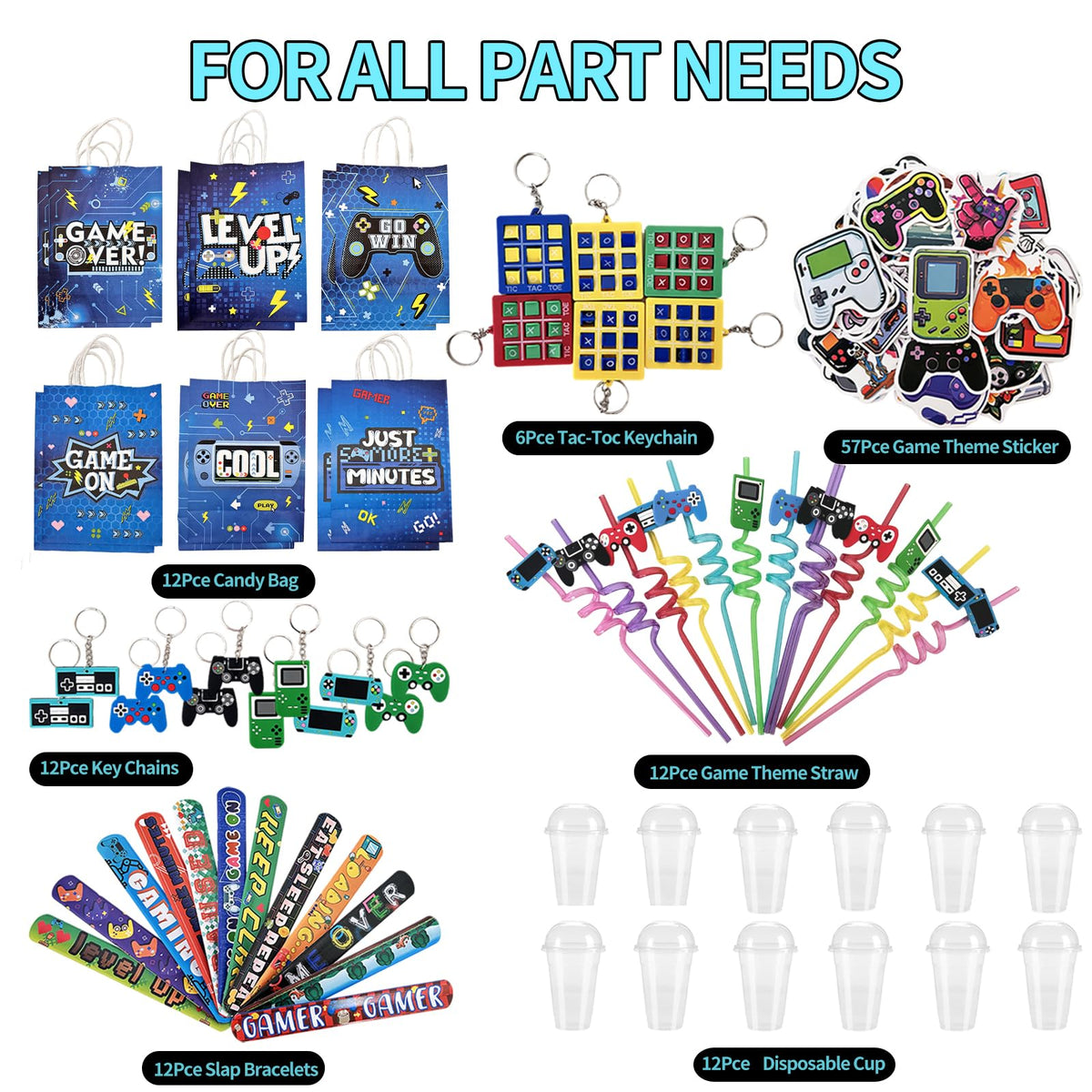 135 Pcs Video Gamer Party Favors,Boys Game Party Supplies,Gamer Birthday Party Favors,Gaming Party Decoration,Boys Gaming Birthday Favors, For Kids Bags On Stuffer Gifts