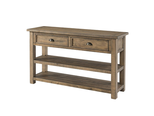 Martin Svensson Home Monterey Solid Wood Sofa Console Table - Reclaimed Natural Finish - Modern Farmhouse - Entryway Table with Two Spacious Drawers