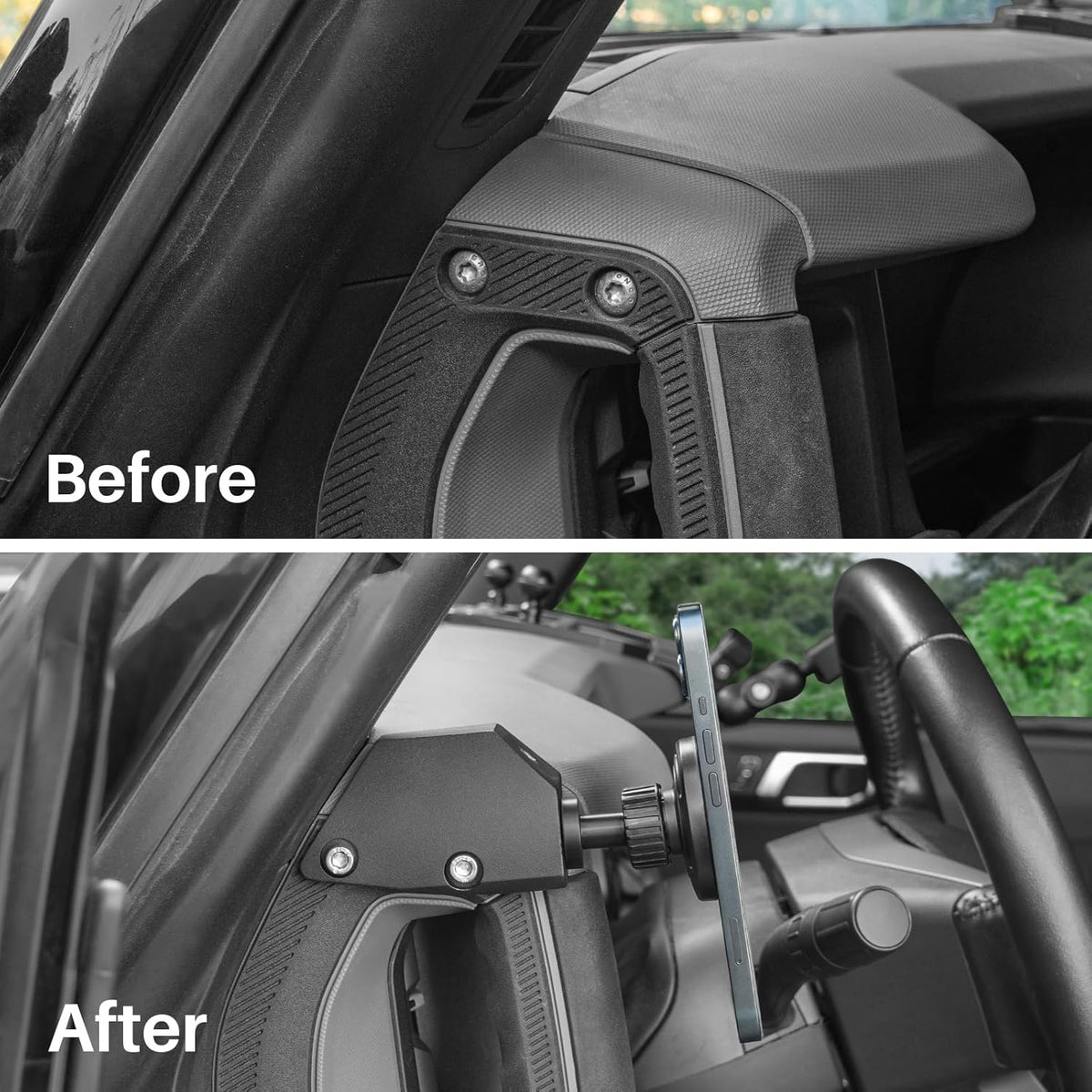 BIZOCO 360 20212025, Magnetic Phone Holder for Car Magnetic Phone Mount for Ford Bronco Accessories, Rotating