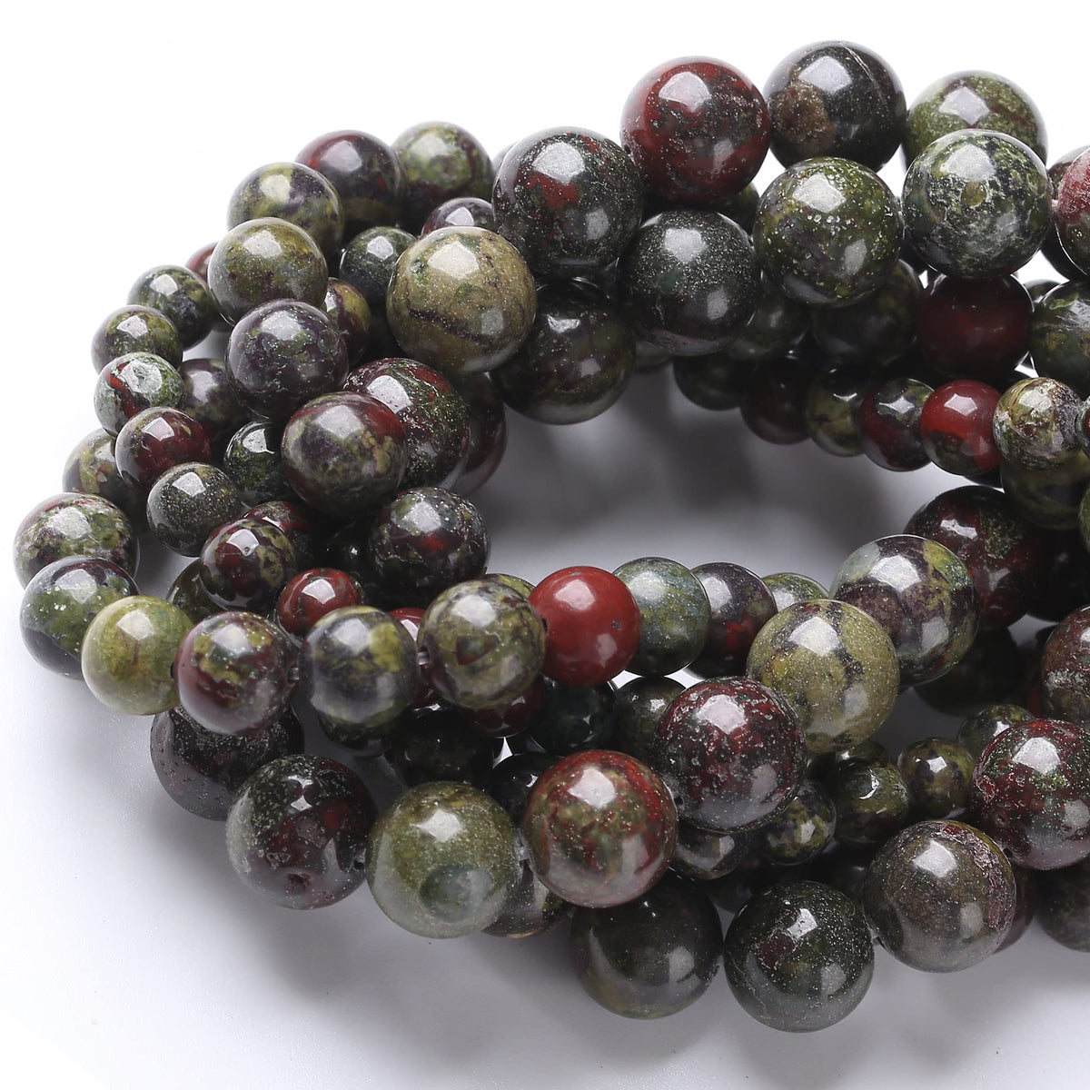 8MM Dragon Blood Stone Round Loose Beads Natural Gem Beads Crystal Energy Stone Beads for Jewelry Making DIY Bracelet Necklace
