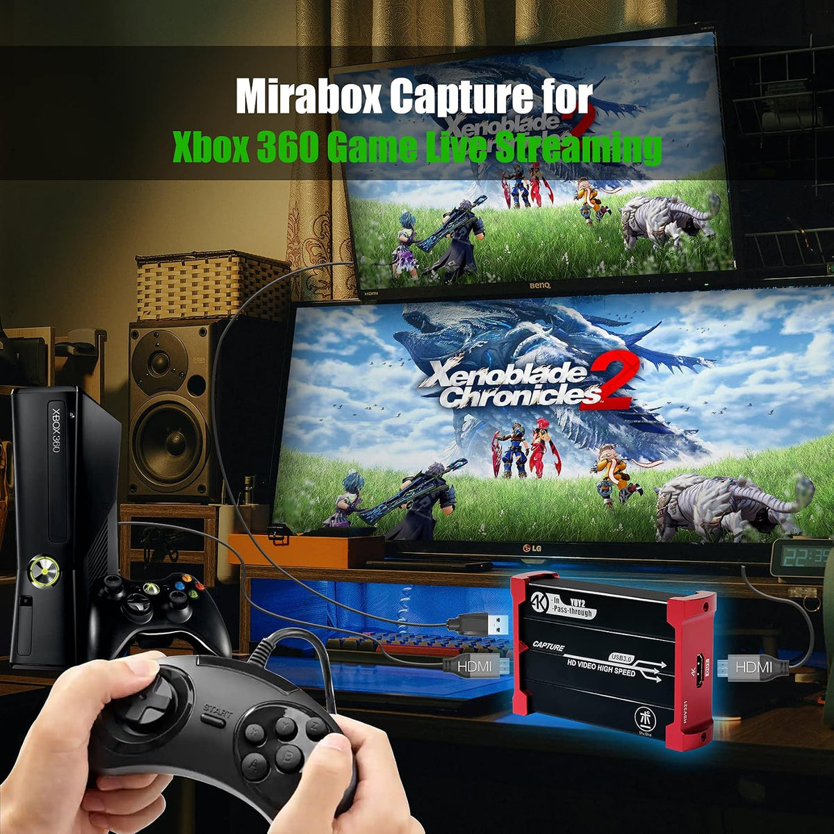 Mirabox Switch,USB3.0 1080P 60FPS 4K@30Hz PS4 PS5 Capture Card for Nintendo Video Audio Capture Card,Support Input