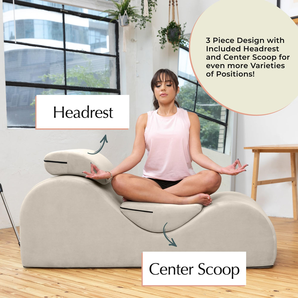Avana Luvu Lounger - Chaise Lounge Chair for Yoga, Exercise, Massage - High Density Foam - Made in The USA - Black