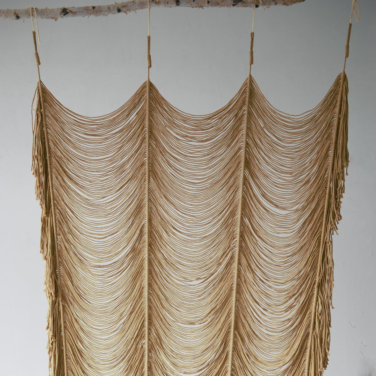 Macrame Curtain Boho Curtain Doorway Window Wall Decor Fiber Yarn Art Handwoven Wall Hanging Art Craftsmanship Home Door Bedroom Wedding Backdrop Arch,Closet Room Divider 59" W x 75" H (1 Panel,Khaki)