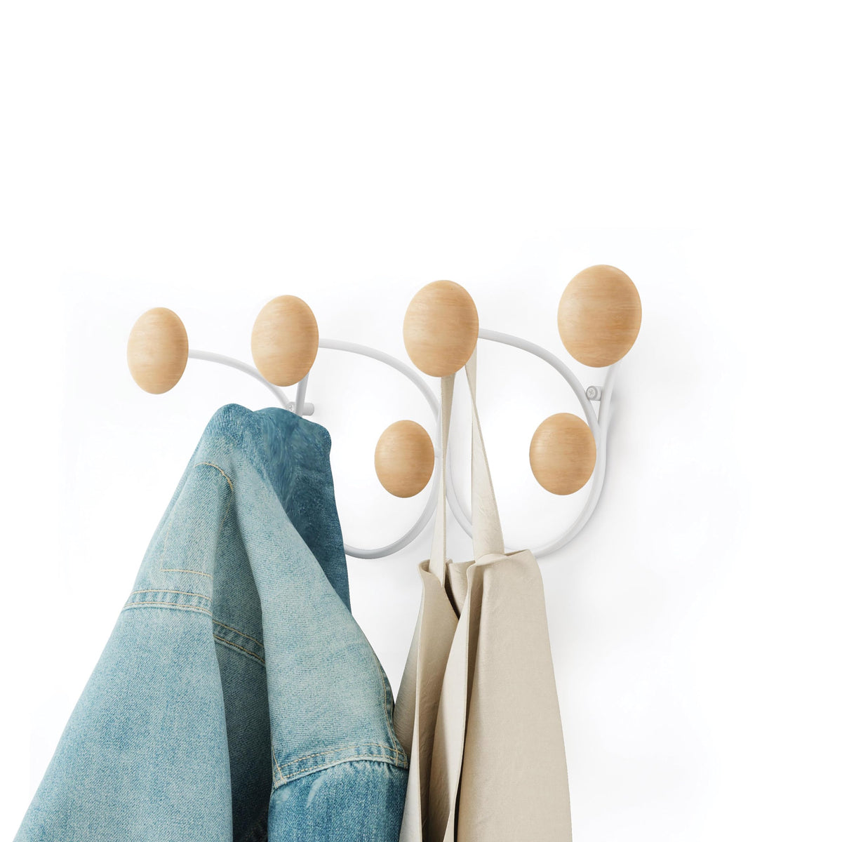 Umbra Dotsy Hanger with 7 Hooks, White/Natural