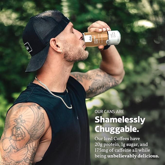 Slate Milk - High Protein Iced Coffee - Energy Variety Pack - Caramel Latte, Mocha Latte, Vanilla Latte - 175mg Caffeine, Lactose Free - 20g Protein, 1g Sugar - Protein Coffee - 11 fl oz, 12 Cans