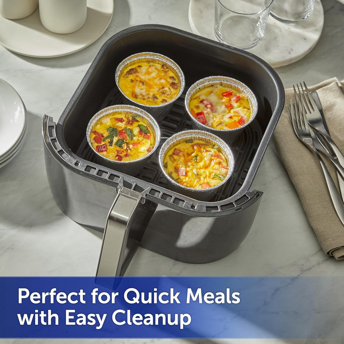 Reynolds Kitchens Air Fryer Cups - Oven-Safe Meal Prep Containers for Picky Eaters | 40 Pack, 8 fl oz