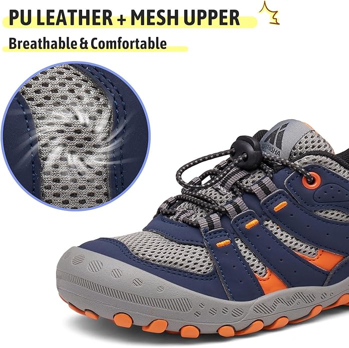 Mishansha Kids Hiking Boots Toddler Girls Boys Hiking Shoes Water-Resistant Anti-Collision Non-Slip Athletic Outdoor Trekking Boots