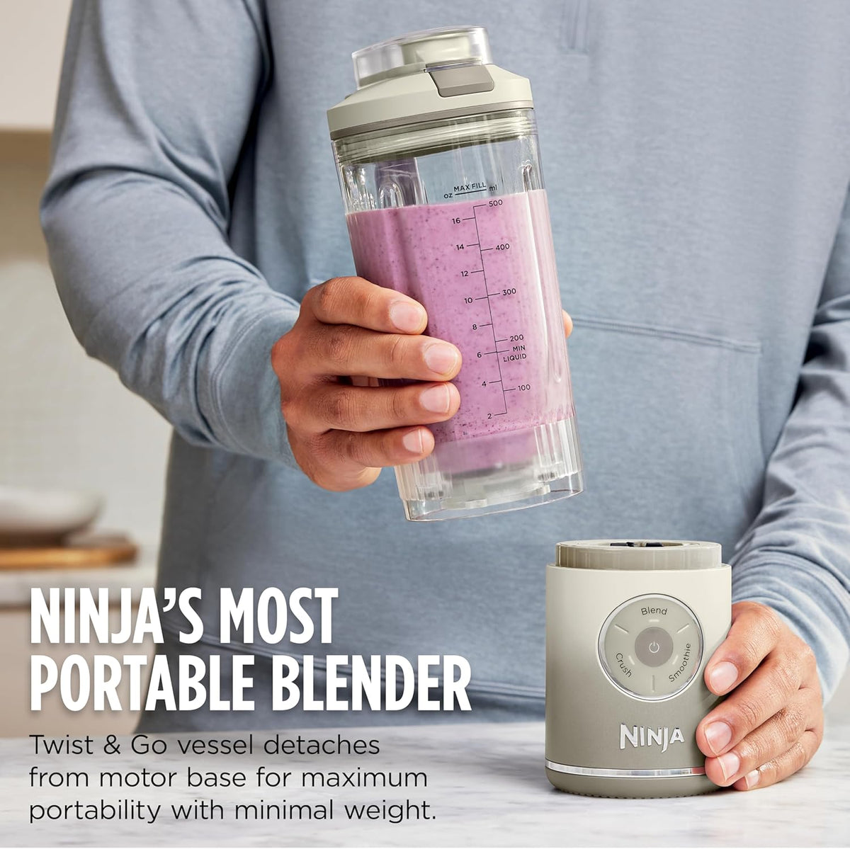 Ninja Blast Max Portable Blender - Cordless 22 oz Personal Smoothie Maker | Ice Crush & Dishwasher Safe, Navy