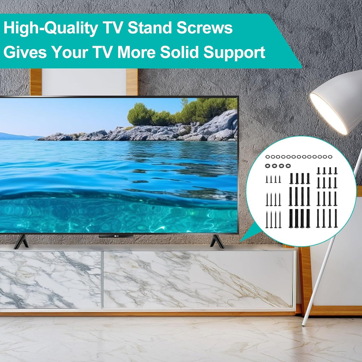 Yaotieci 24" 32" 39" 40" 42" 43" 48" 50" 55" 58" 65" 70" 75" TV Stand Legs Screws Kit for Insignia TV Legs