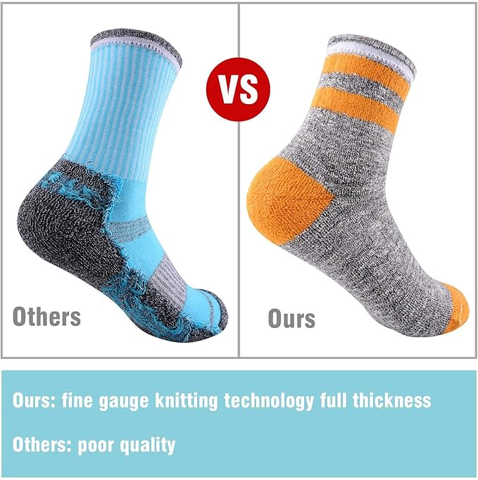 FEIDEER Women's Hiking Walking Socks, Multi-pack Outdoor Recreation Socks Wicking Cushion Crew Socks