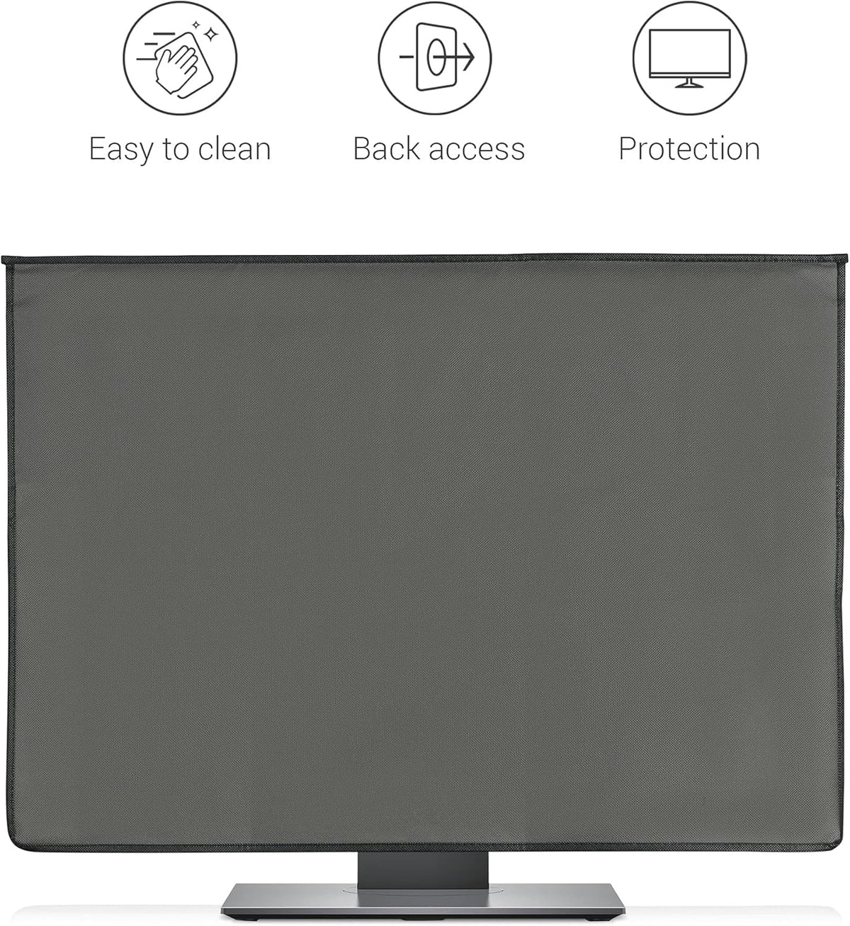 27-28" 3-IN-1 kwmobile Cover Compatible with monitor - Case with Storage for Mouse, Keyboard - Dark Grey