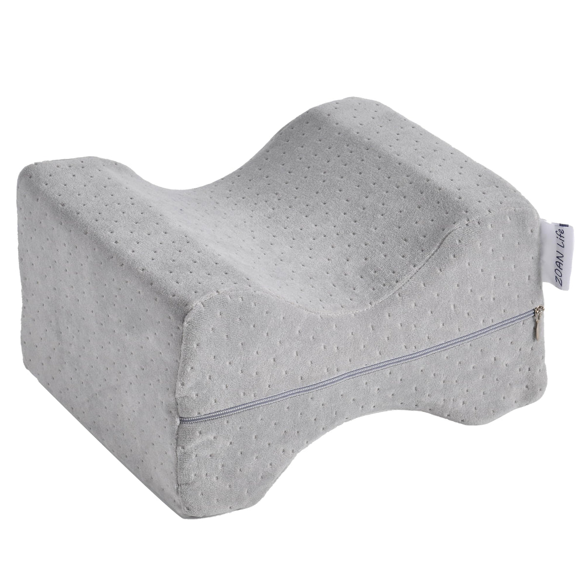 ZOAN Memory Foam Knee Pillow, Knee Pillow for Side Sleepers, Leg Pillow for Side Sleeping, Hip and Back Pain, Sciatica Pain Relief Pillow Grey
