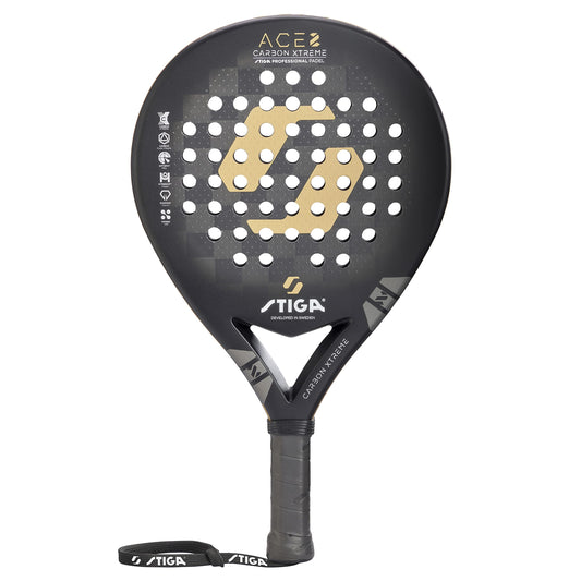 STIGA ACE 2 Padel Racket | Carbon Xtreme for Durability, Speed & Control - Paddle Ball Racquet for Maximum Performance - Competition Approved - Designed in Sweden