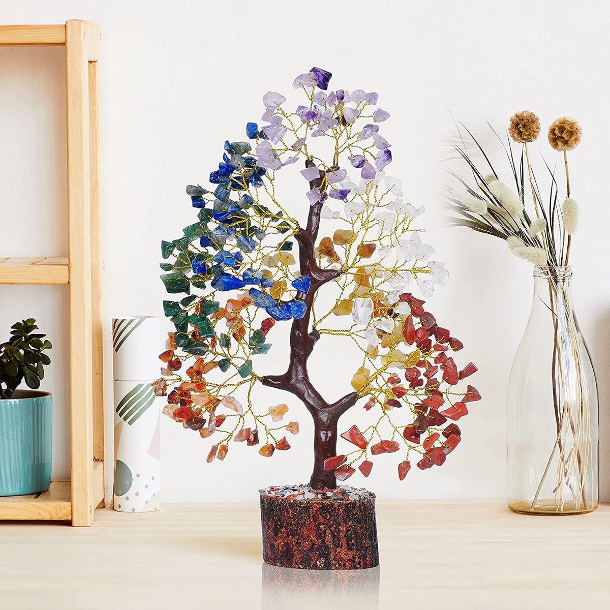 YATSKIA 7 Chakra Tree of Life - Crystals and Healing Stones | Birthday Gifts for Women | Crystal Tree for Positive Energy | Home Office Decor | Spiritual Gifts for Women