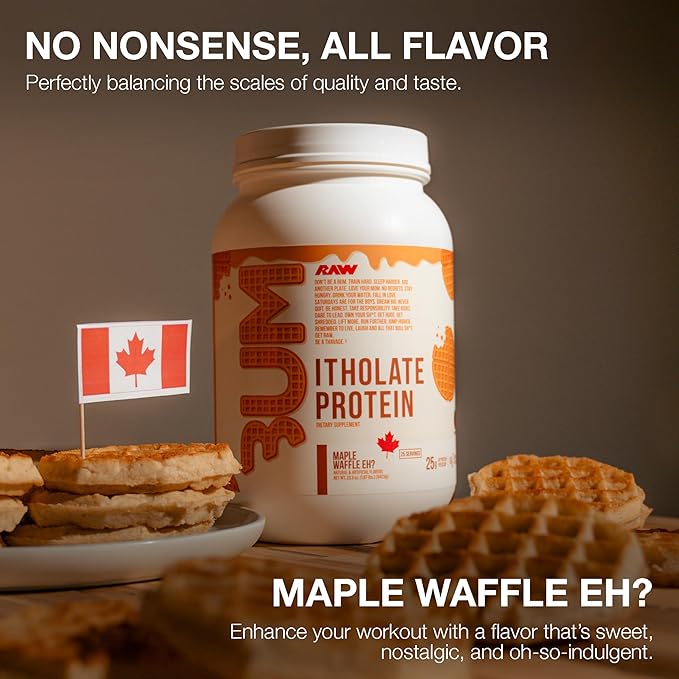 RAW Whey Isolate Protein Powder, Maple Waffle Eh? (CBUM Itholate) - 100% Grass-Fed Sports Nutrition Powder for Muscle Growth & Recovery - Low-Fat, Low Carb, Naturally Flavored - 25 Servings