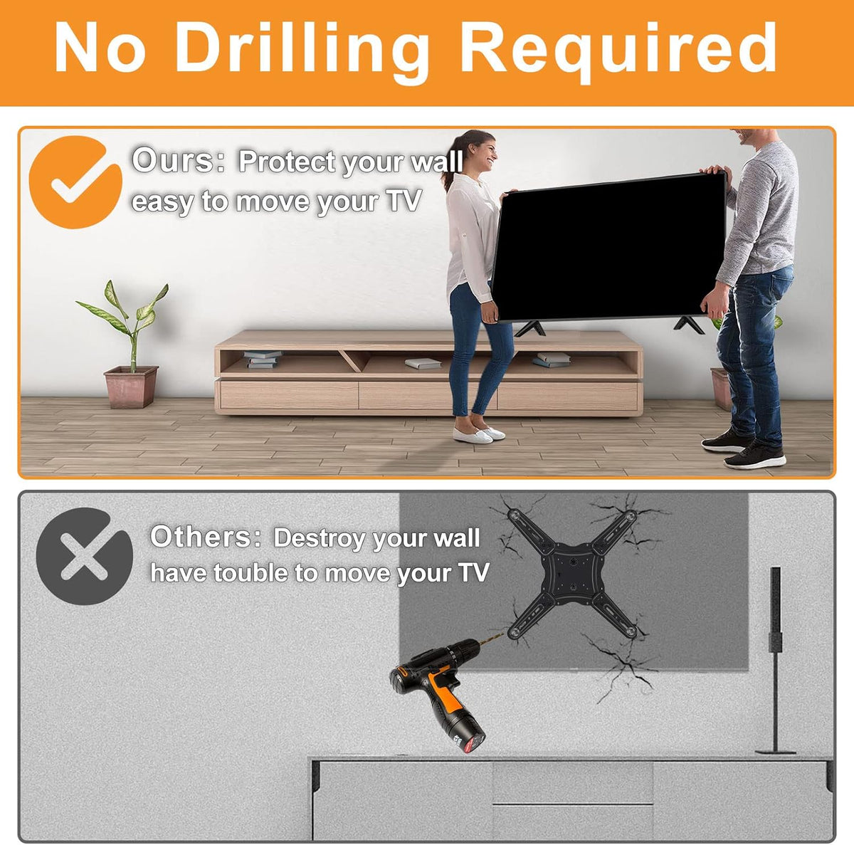 Yaotieci 42" 50" 100068372 100007147 TV Stand Legs for Onn Smart Tv - Only for TV with Screws, Please Check TV Models