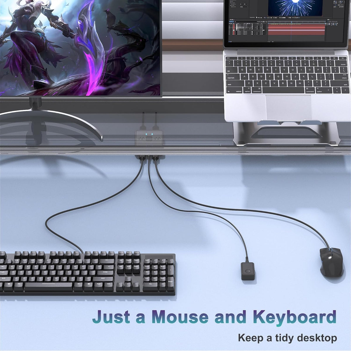Lecnvuo 2 2 2 2 2 2 USB Switch in Out, USB Switcher Computers Sharing Keyboard and Mouse Printer Scanner Webcam