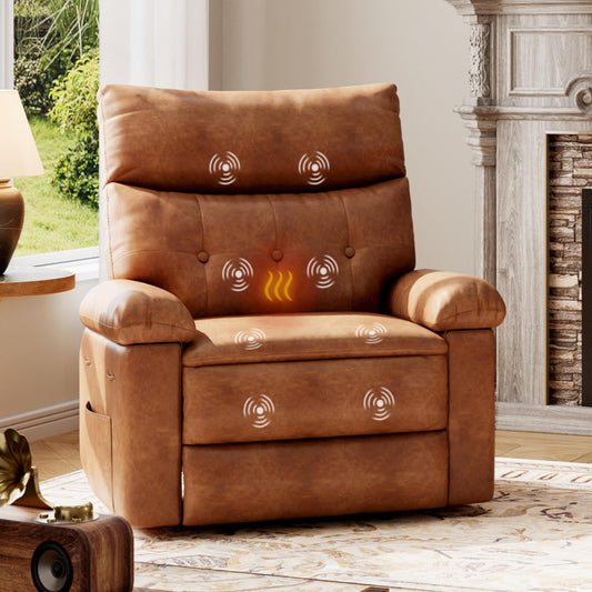 Oversized 360° Swivel Rocking Recliner Chair with Massage & Heat, Remote Control Lazy Chair for Adults with Comfort Arms and Back for Adults, Ergonomic Recliner for Living Room, Bedroom, Nursery