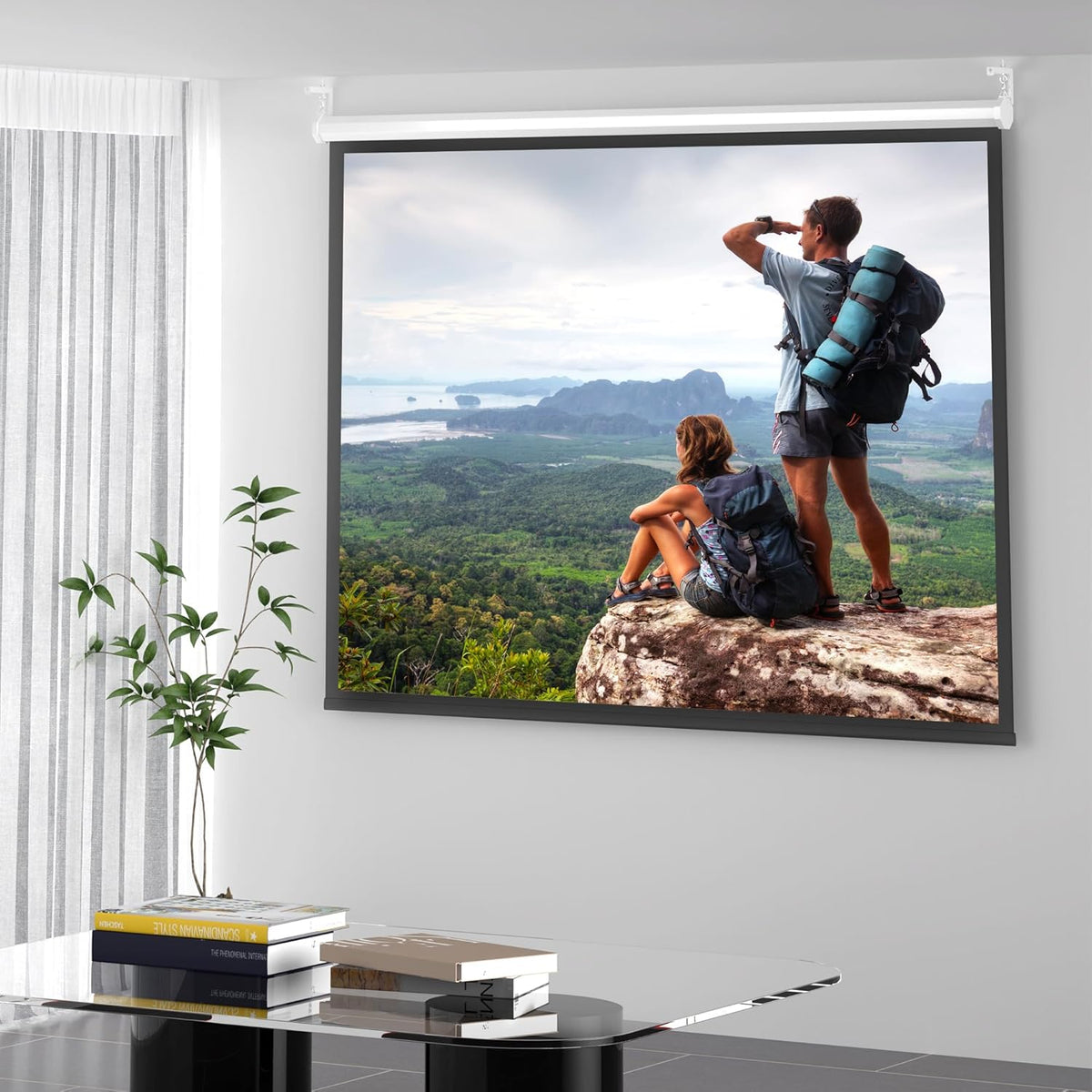 XINLEI 6 inch 66 lbs, PRL003W Universal Projector Screen Wall Mount L-Brackets Hanging Ceiling Mount, Adjustable