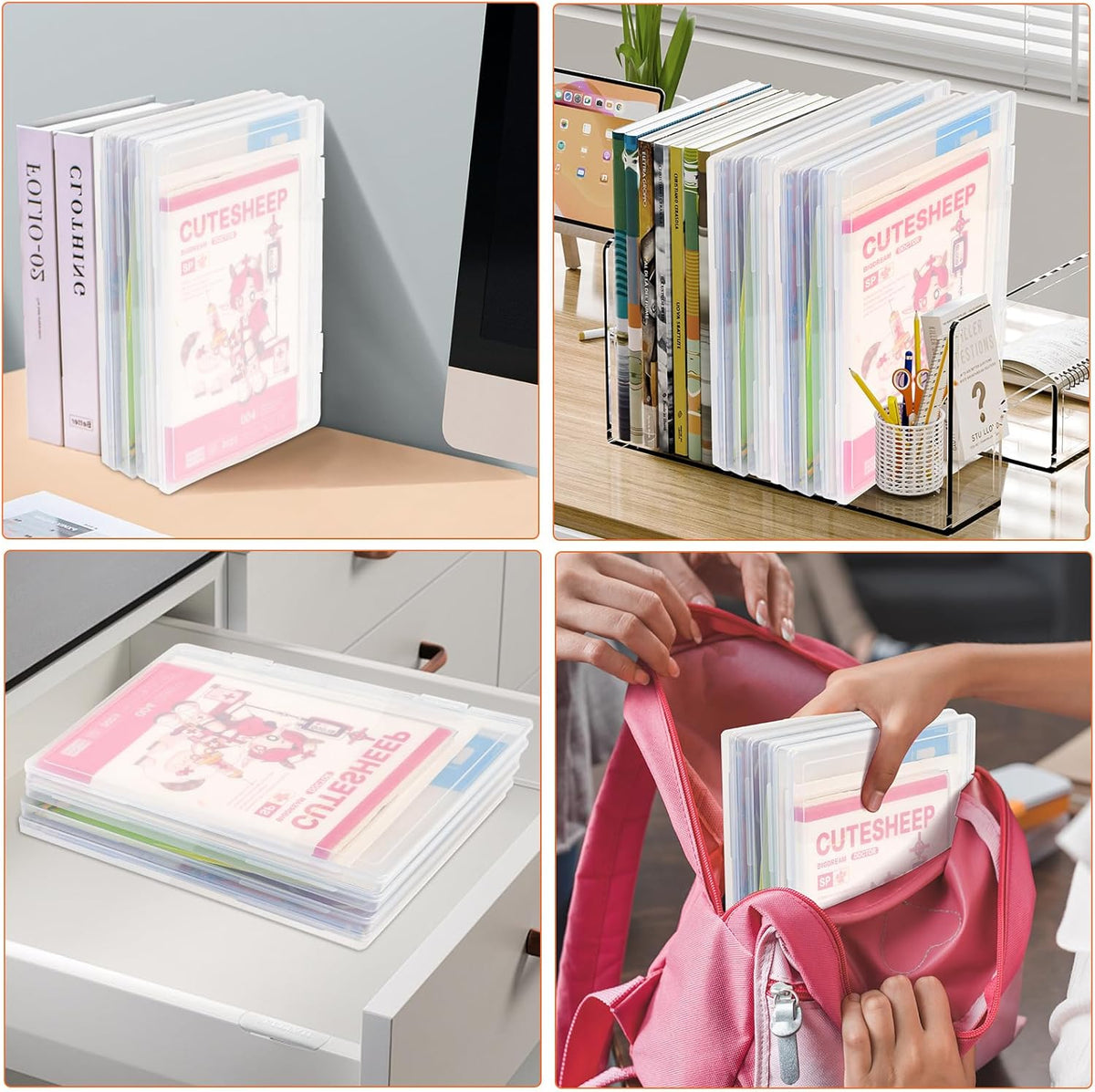 FUIJOL 11.5x8.5 Inch, 10 A4 (8.5 11.5inch-10pcs) Photo Storage Box Pcs Portable Board Game Storage Container, Paper