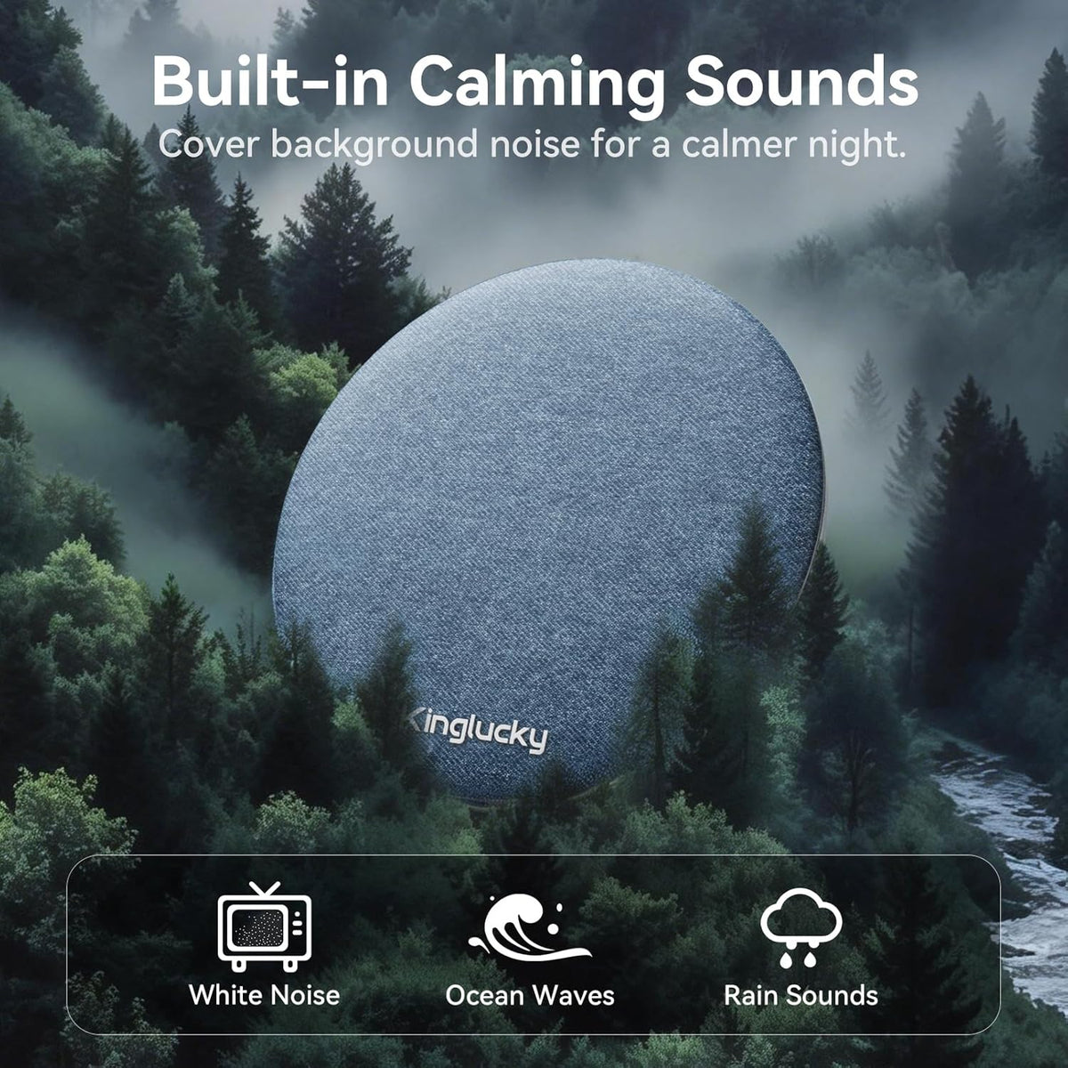 X50 Kinglucky Pillow Speaker for Sleeping, Mini Bluetooth Speaker Under Pillow with Built-in Pink Noise White Noise