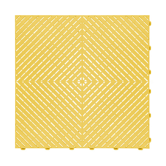 Swisstrax Ribtrax Smooth PRO Interlocking Garage Floor Tiles, 15.75 x 15.75-Inch, Citrus Yellow, 24 Piece Set
