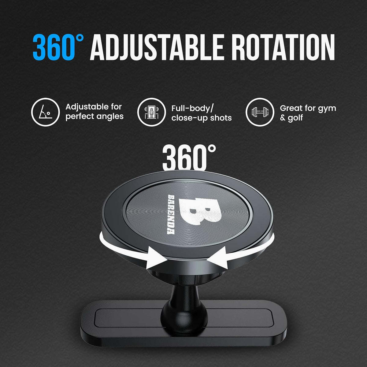 BARENDA N52 Magnetic Phone Holder for Gym with Dual-Sided Super Magnets, Strong Magnetic Phone Mount for All Phones