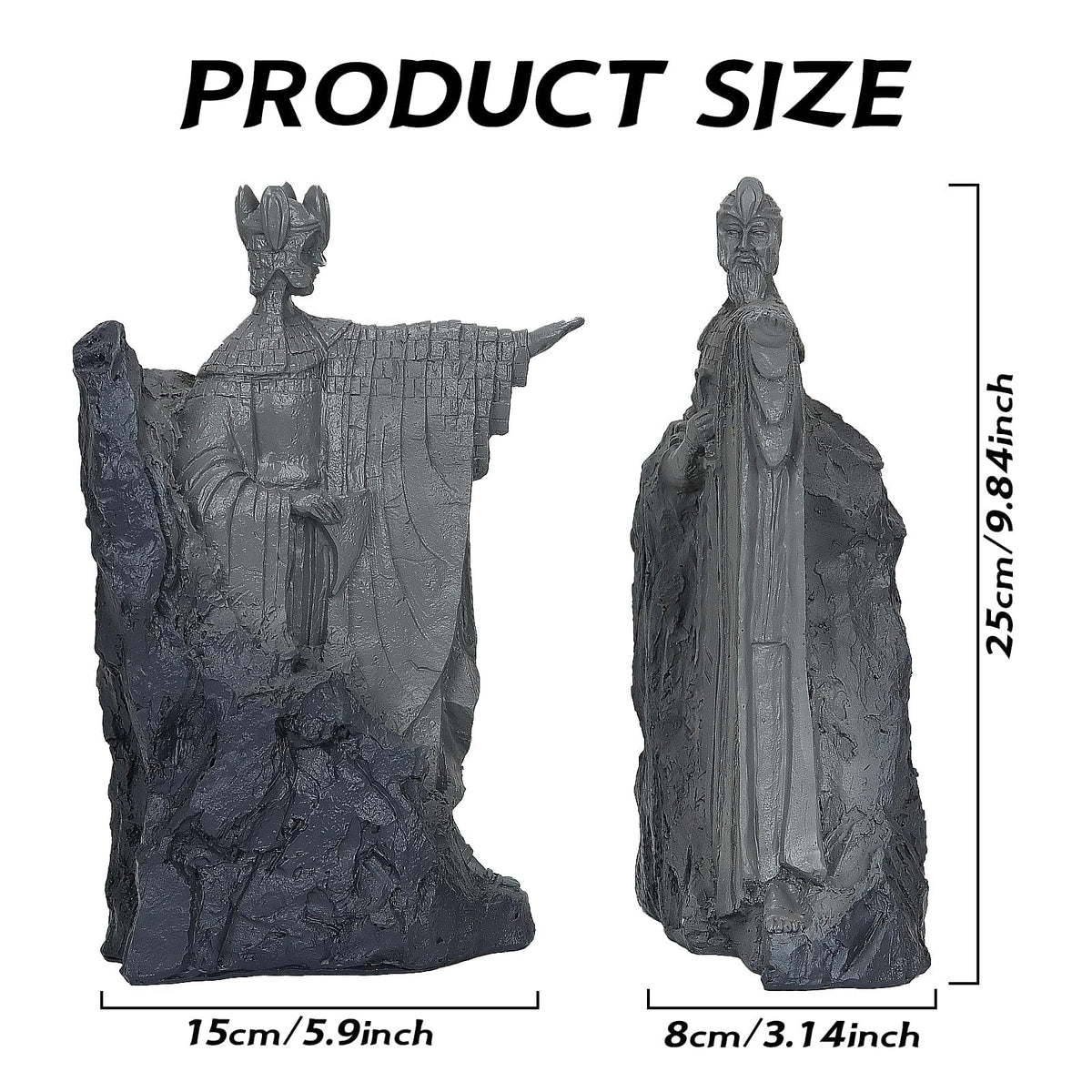 Large Decorative Bookends, 9.5" Book End Resin Collectibles, Decorative Book Stopper Binder and Dividers for Library Office Home (Large)