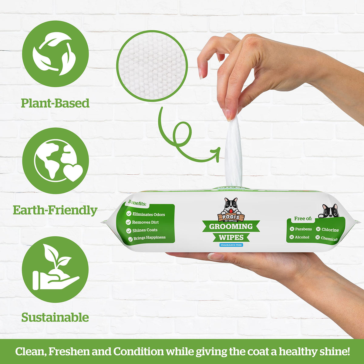Pogi's Poop n' Wipe Combo - 500 Dog Poop Bags and 100 Plant-based Grooming Wipes Bundle