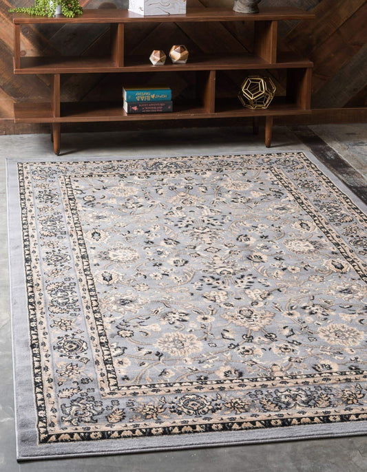 Unique Loom Sialk Hill Collection Area Rug - Washington (9' 10" x 13' 1" Rectangle Gray/Black)