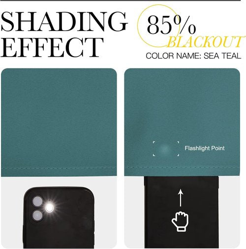 NICETOWN Blackout Curtain Panels - Thermal Insulated Draperies in Sea Teal | One Pair, 34 x 72 Inches