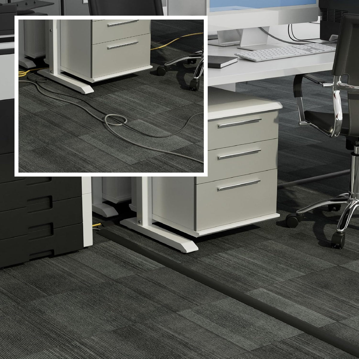 D-Line 6ft 0.63" 0.31" Floor Cord Cover, Cable Protector, Hide Extension Cords, Protect Cords, Prevent Cable Trips