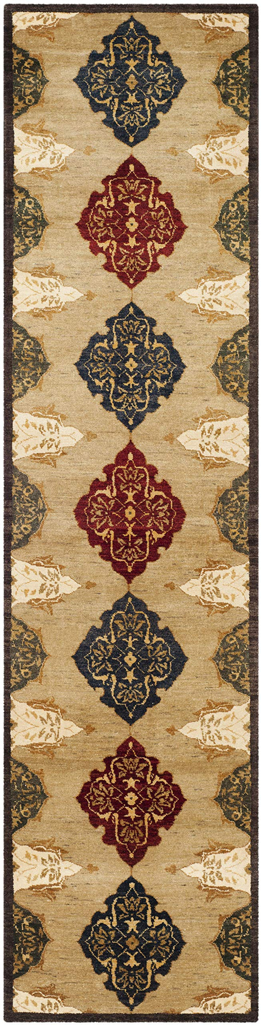 SAFAVIEH Tibetan Collection Runner Rug - 2'6" x 10', Multi, Hand-Knotted Modern Wool, Ideal for High Traffic Areas in Living Room, Bedroom (TB304A)
