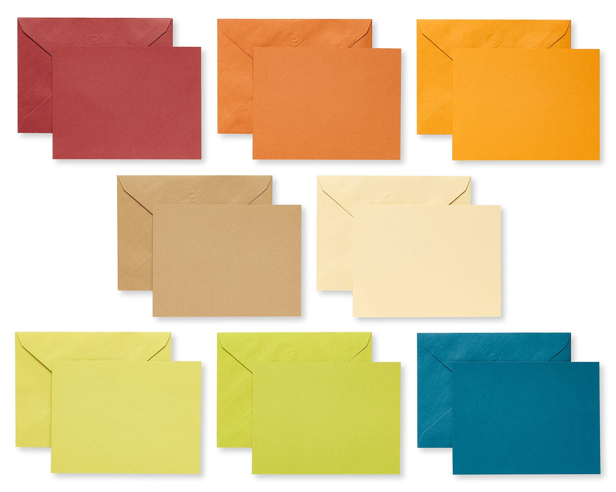 American Greetings Single Panel Blank Cards with Envelopes, Earthtone Colors (100-Count)
