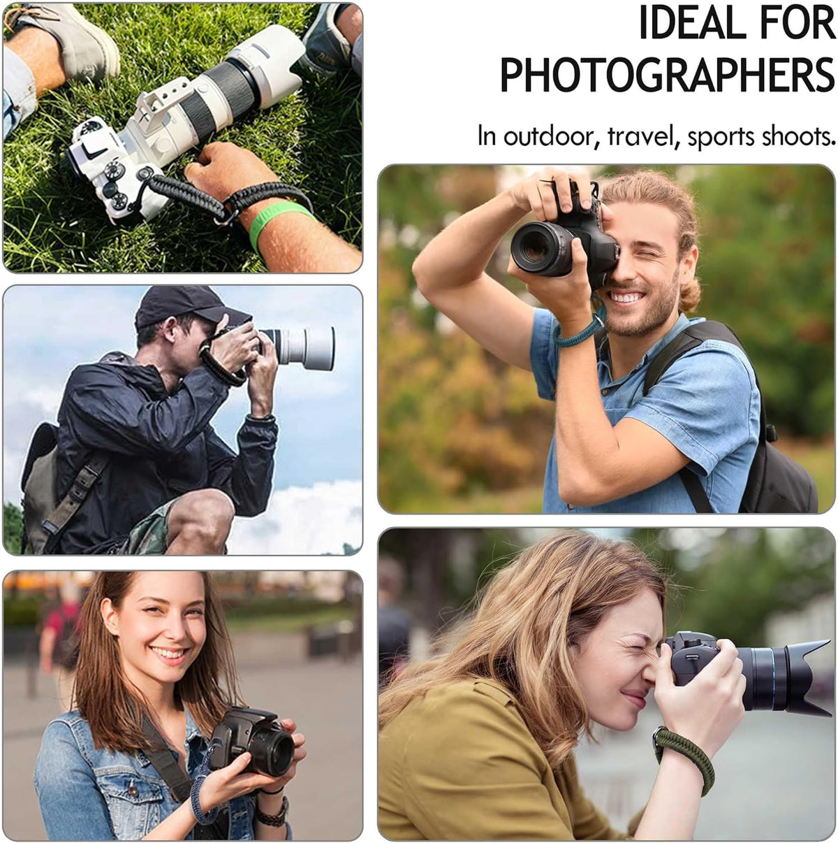 AQAREA Quick Release Wrist Strap for DSLR and Mirrorless Cameras - Green
