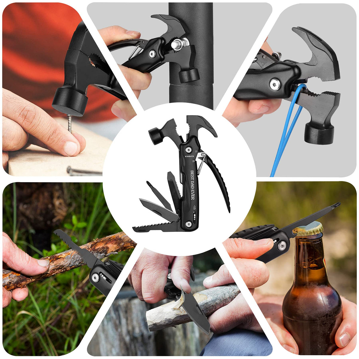 KINBATA Birthday Gift For Dad-Fathers Best Day for Dad Ever Gifts for Men from Daughter Son Wife Personalized Present for Him PaPa Multitool