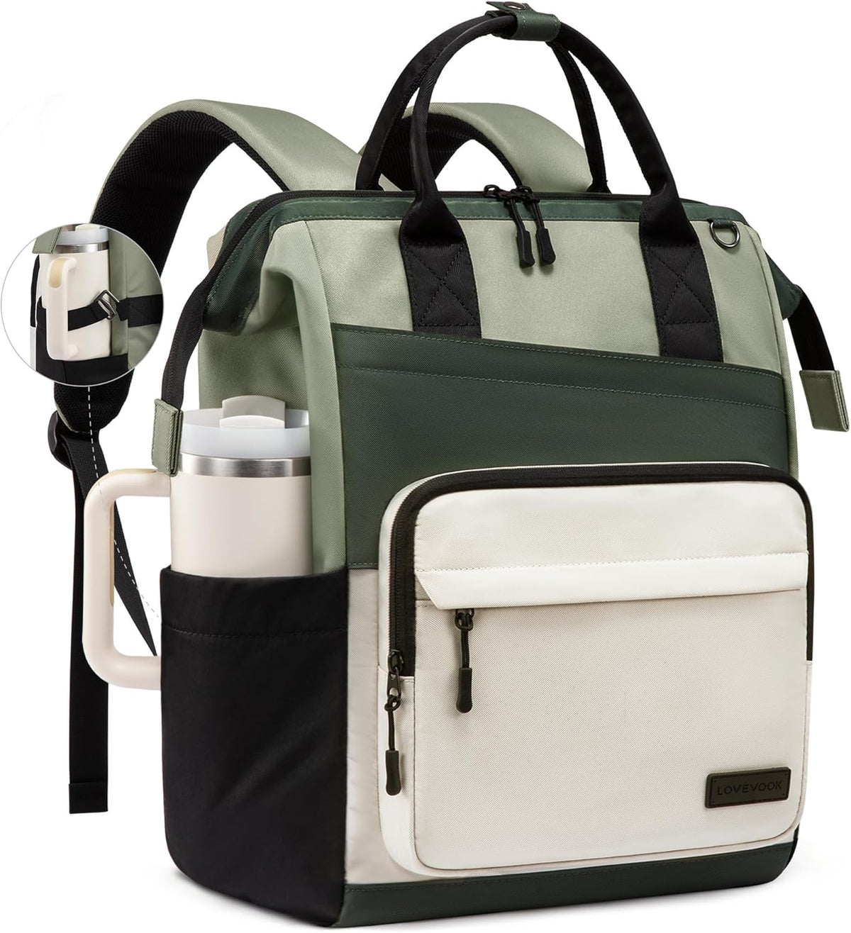 Backpack 15.6 Inch Backpack Daypack LOVEVOOK Laptop for Women, Travel for Work College Business, Water Resistant