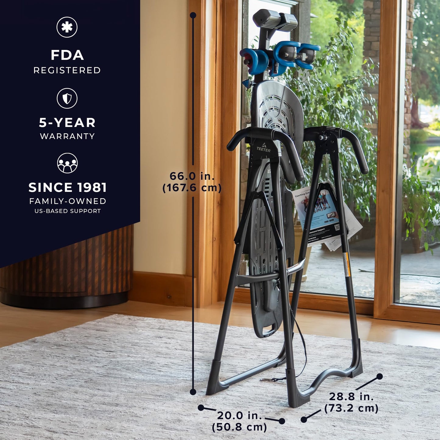 Teeter EP-560 Ltd. Inversion Table for Back Pain, FDA-Registered, UL Safety-Certified, 300 lb Capacity